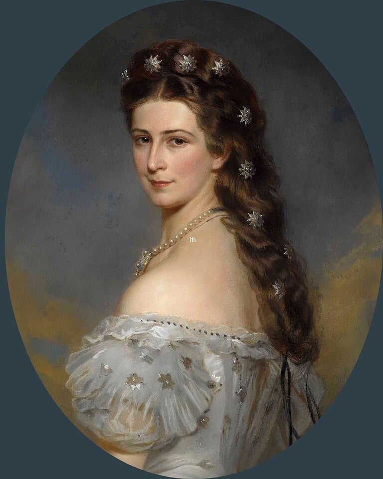 Iconic portrait of Empress Elisabeth with diamond stars used for 7-day Vienna itinerary