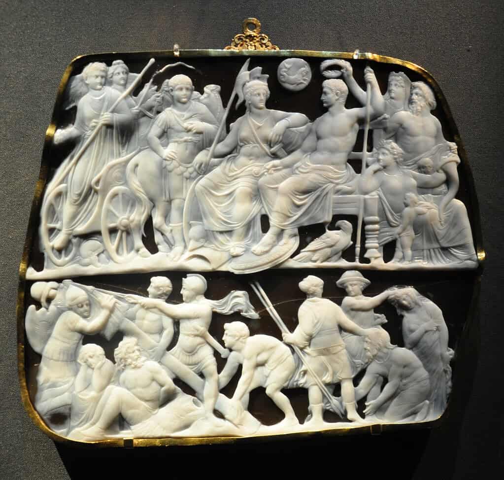 Gemma Augustea cameo depicting Emperor Augustus and other Roman figures, Kunsthistorisches Museum Vienna